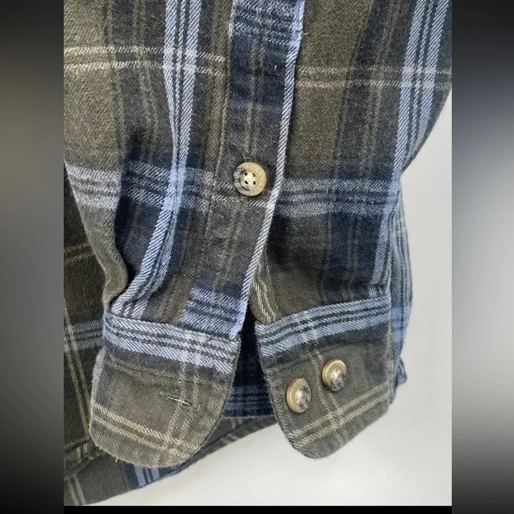 Carhartt S216 OLV RegularHeavyweight Flannel Long Sleeve Plaid Mens Shirt Sz L - Picture 4 of 7